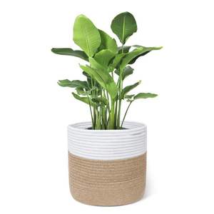 Pot de fleurs classique en jute sculpté à la main pour la décoration de la maison et du jardin - Product Image 2