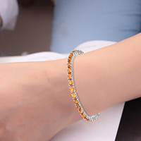 925 Sterling Silver Tennis Bracelet Léger Cornaline Pierres Précieuses Bracelet Fine Jewelry pour la Fête Saint Valentin Cadeau Pas Cher Bas