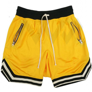 Short athlétique pour homme, logo personnalisé, 100% coton, sublimation, basket-ball avec poches latérales à fermeture éclair, short décontracté - Product Image 4