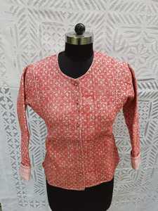 Wholesale High Quality Block Printing Fabric <b>Jackets</b> With Cotton Quilted, Button Down Long <b>Sleeve</b> Winter Warm <b>Women</b> Nehru Coat - Product Image 3