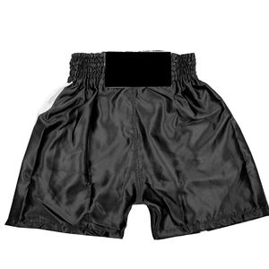 Pantalones Cortos de Muay Thai Negros de Satén, Algodón Elástico Transpirable de Secado Rápido, para Kick Boxing, MMA, con Logotipo Personalizado, Ropa de Artes Marciales, Servicio OEM - Product Image 2