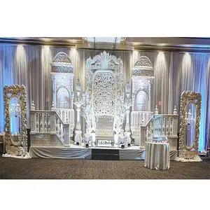 Escenario de recepción para evento de boda real, escenario de fibra asiática de Londres, escenario de boda Majestic con marcos rectangulares