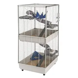 Ferplast Cage FURET TOWER with vertical two-floors structure, wheels and accessories included, varnished metal and plastic