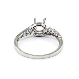 Bague semi-montée en or blanc 18 carats avec diamant véritable, design classique pour femme, finition polie, idéale pour les fêtes, fiançailles, mariage, anniversaire, taille brillant - Product Image 3