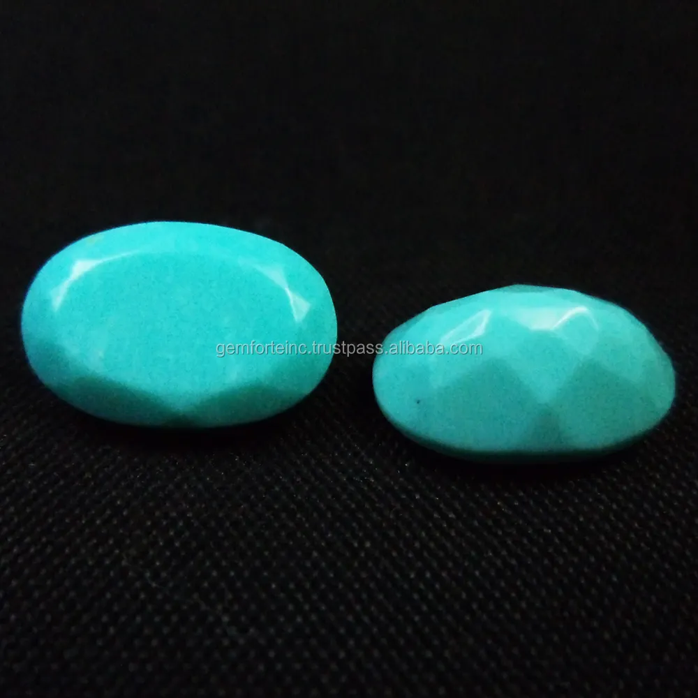 Batu Permata Oval Segi Turquoise Alami Kualitas Tinggi Harga Grosir Batu Permata Longgar Bentuk Oval 5X3Mm Batu Turquoise Alami