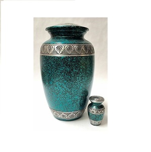 Elegante urna crematoria verde para cenizas humanas - Product Image 1