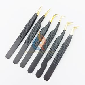 Juego de extensiones de pestañas de volumen 3D 6D para mujer superventas, pinzas de extensión de pestañas de acero inoxidable sostenibles - Product Image 1