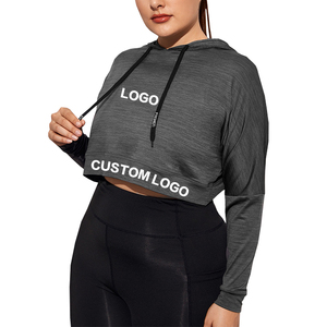 Hot Sale Women's Crop <b>Top</b> Hoodie Casual Oversized Pullover Print 100% Polyester Winter Customizable - Product Image 5