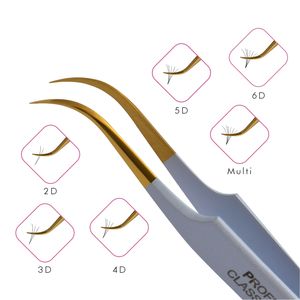 Super Quality Light Curved Eyelash Extension Tweezer Tip Gold and White Private Label, Fine Curved Eyelash Extension Tweezers - Product Image 4