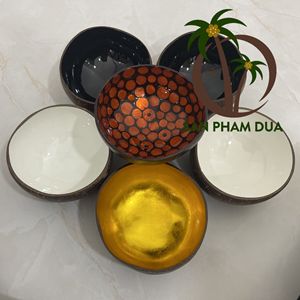 Cuencos lacados de cáscara de coco de alta calidad, artesanos expertos hechos a mano, juegos de vajilla de madera de Vietnam, cáscaras de huevo diseñadas a bajo precio - Product Image 3
