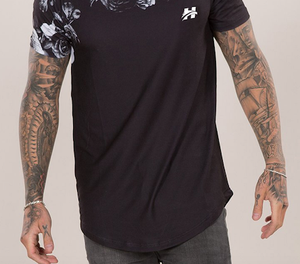 T-shirt d'été décontracté en coton pour hommes, haut à manches courtes imprimé à la mode avec col rond, coupe ajustée - Product Image 5