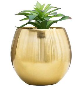 Pot de fleur en laiton de forme ronde de meilleure qualité pot de fleur en gros moderne de pour pièce de style de bureau par artisanat - Product Image 2