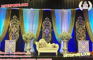 Rideaux de fond brodés pour mariage musulman Beaux rideaux de fond brodés Rideaux de fond de scène Mehndi brillants - Product Image 4