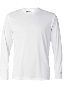 Camiseta de manga larga para hombre, camisa de rendimiento de secado doble, camisas atléticas con cierre, jersey de poliéster 100%, entrelazado, absorción de humedad - Product Image 1