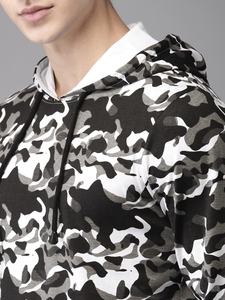 Sweat à capuche pour hommes, capuche imprimée blanc et noir, sweat-shirt à manches longues, mode hip hop homme imprimé par EVERGLOW - Product Image 5