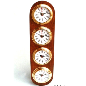 นาฬิกาติดผนังไม้พร้อมพวงมาลัยเรือ,นาฬิกาแบบวินเทจสำหรับแต่งบ้าน - Product Image 3