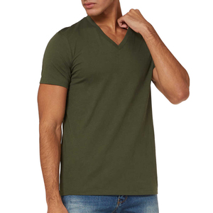 Camisetas clásicas de algodón OEM de corte ajustado con cuello redondo, color naranja personalizado, manga corta, cuello redondo, camisetas gráficas para hombre, de algodón preencogido. - Product Image 6