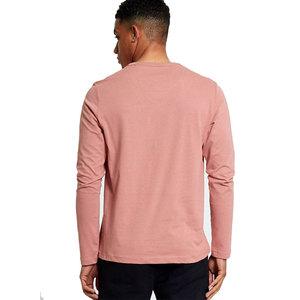 Camisetas blancas de manga larga para hombre, ropa de cuello alto rosa a la moda, con tu logotipo, venta al por mayor - Product Image 4