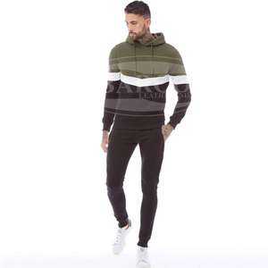 Survêtement à capuche personnalisé de haute qualité pour hommes grandes tailles, avec logo personnalisé sur l'étiquette du col, design imprimé, tissu en molleton de coton - Product Image 1