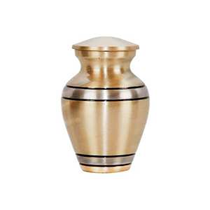 Two Band Gold Eco-Friendly Customizable Design American Style Cremation Keepsake Urn <b>Funeral</b> <b>Supplies</b> - Product Image 1