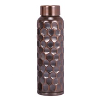Botella de Agua Ecológica de Cobre Puro de 1000 ml, Más Vendida en Línea, con Tapa Roscada y Acabado Cepillado, para Fiestas, Gimnasio, Hogar, Axiom