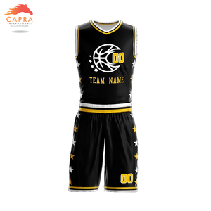 Uniforme amarillo de nuevo estilo de camiseta de baloncesto con nombre y número personalizados con características transpirables de talla grande - Product Image 4
