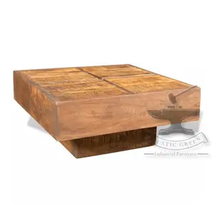 सस्ते reclaimed स्लीपर आम की लकड़ी कॉफी टेबल