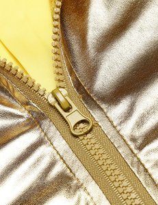 Chaqueta universitaria de bombardero de satén dorado para hombre de nuevo diseño de alta calidad - Product Image 3