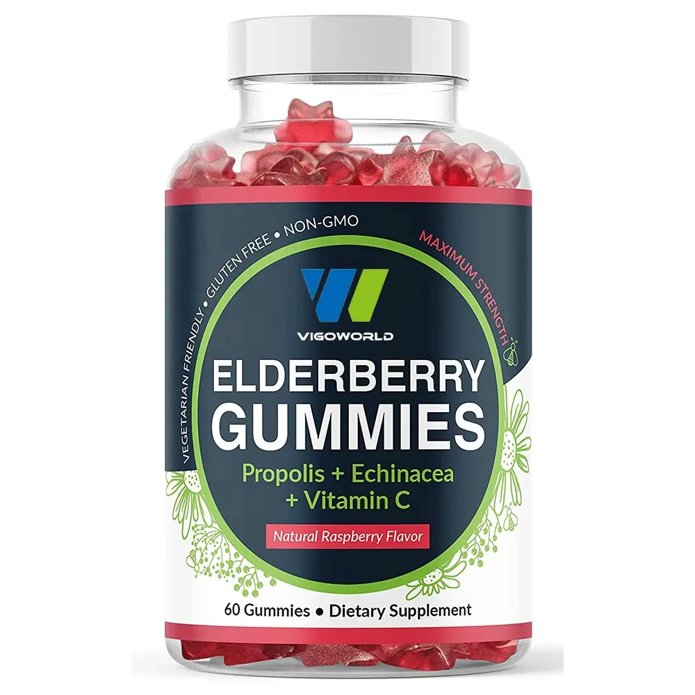 Tăng Cường Miễn Dịch Với Echinacea L-glutamine Probiotics Vitamin C Zinc Vegan Elderberry Gummies