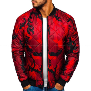 2023 Blouson bombardier transitionnel camo-rouge Blouson bombardier coupe-vent vente en gros blouson bombardier matelassé - Product Image 1