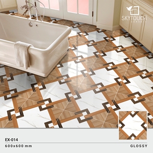 กระเบื้องพอร์ซเลนผิวขัดเงาขนาด 600x600 มม. ดูดซับน้ำต่ำ สีน้ำตาล 53 องศา แบบวางสองชั้น - Product Image 5