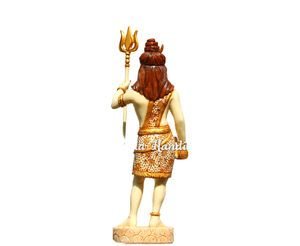 Nirmala Handicrafts - Estatua de Mármol del Dios Shiva, Ídolo de Shiva de Pie, Estatua de Mahakal Bholenath, Decoración Religiosa para el Hogar, Poliresina Blanca - Product Image 3