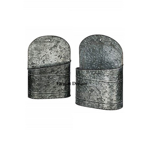 <b>Decorative</b> New Fancy Galvanized <b>Wall</b> Planter Classic Simple Plain Handmade Pocket <b>Wall</b> Mounted Low Price Iron Planter - Product Image 3