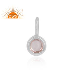 Pendentif en argent 925 véritable Quartz Rose fin, 1 pièce, pierres précieuses, breloques, vente en gros - Product Image 3