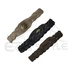 <b>Leather</b> Wristband for Men Braided Genuine Authentic Cowhide Wristband Trendy Fashion Wholesale <b>Wrist</b> <b>Cuff</b> Bracelet Luxury Design - Product Image 6