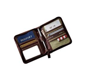 กระเป๋าหนังสำหรับเดินทางแบบพับสองทบมีซิปปิด - Product Image 1