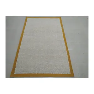 100% 羊毛定制个性化编织波西米亚野餐地毯白色和橙色地板批量订购