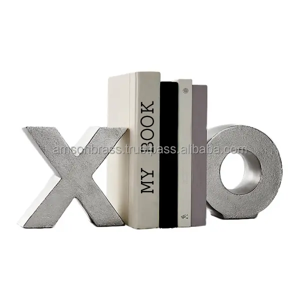 Bookend Alphabet Letter Simple Design Metal Book Stand Holder Bookends for Desk