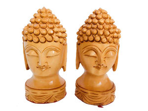 <b>Buddha</b> <b>Head</b> Wooden <b>Buddha</b> <b>head</b> statue set of 2 <b>Head</b> Statue table decor items wooden <b>buddha</b> <b>head</b> wooden carving <b>buddha</b> statue - Product Image 2