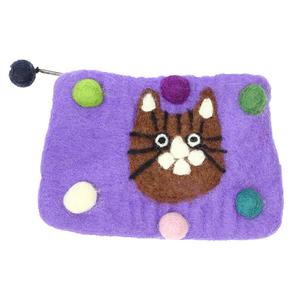 Porte-monnaie de luxe en feutre de lavande pour filles avec fermeture à glissière mignon doux petits essentiels pour un usage quotidien - Product Image 1