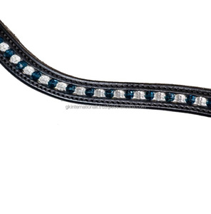 สายรัดหนังวัวแบบฟูลเกรน,สายรัดหนังวัวหลากสีแบบคริสตัลเปล่าแบบระยิบระยับ2แถวพร้อมแผ่นรองและเย็บ - Product Image 3