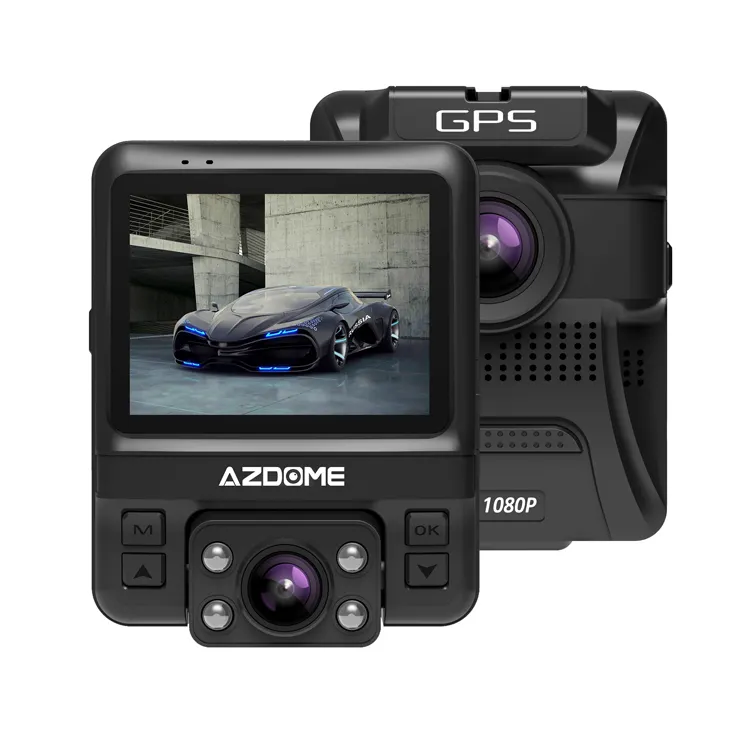 AZDOME 2,4 zoll HD nachtsicht GPS dual objektiv dash kamera DVR