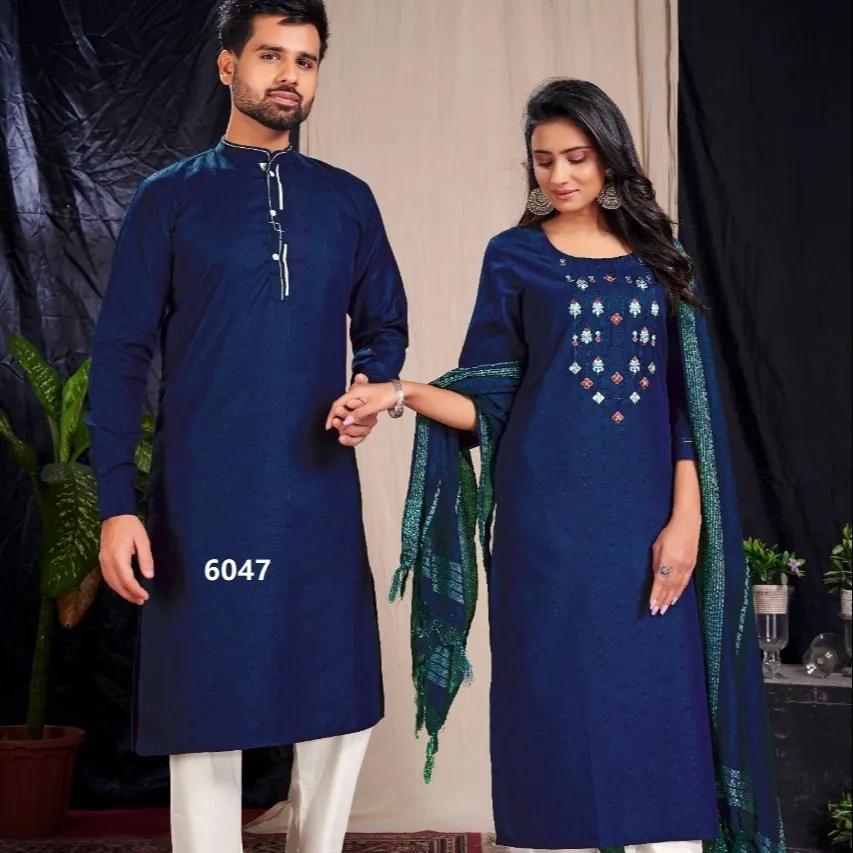 Dgb Exports 2023 Presents Beautiful Couple Ready To Wear S M L XL XXL Kurti and Kurta Payjama Combo Dress