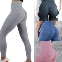 Pantalones de Yoga de Cintura Alta sin Costuras con Estampado Personalizado para Mujer, Transpirables, Elásticos, Deportivos, para Gimnasio, en Varios Colores, OEM, Poliéster