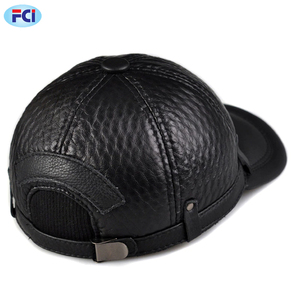 Gorra de béisbol de piel de vaca para hombre, gorro ajustable a cuadros, color negro, para Primavera e invierno, 2021 - Product Image 2