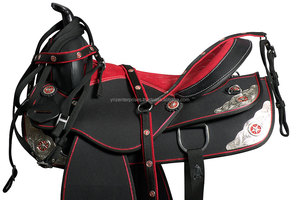 Ensemble de selle de cheval de course à barils western Y&Z durable en synthétique de 14 à 18 pouces, selle de saut, logo personnalisé pour l'équitation - Product Image 2