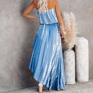 เสื้อครอปแขนกุดยาวกระโปรงแอฟริกันมัดสวยชุด2ชิ้นเสื้อเกาะอกหวานเป็นธรรมชาติฤดูร้อน2021 - Product Image 5