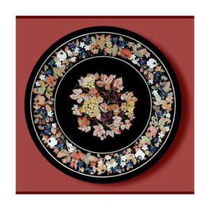 Mesa de centro con incrustaciones de mármol, única - Product Image 1