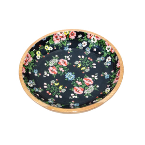 Plateau de service rond en bois naturel imprimé, pour la maison et les hôtels, personnalisé - Product Image 2