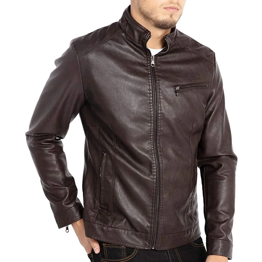 Nouveau design de mode garçons 2024 veste de motard classique à prix bon marché moto Pu Faux cuir veste pour hommes
